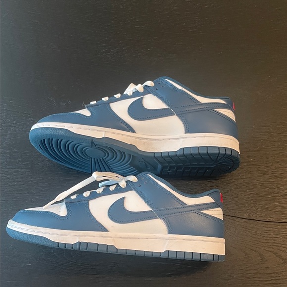 Blue Nike dunks with red logo - Picture 2 of 4